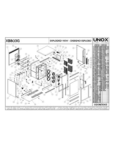 Pièces détachées UNOX XB803G Annee 2002 - UNOX XB803G - Annee 2002 - Unox