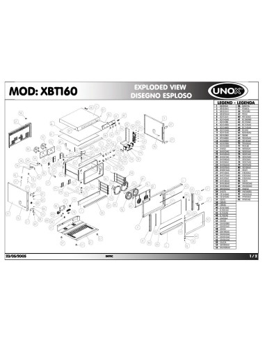 Pièces détachées UNOX XBT160 Annee 2005 - UNOX XBT160 - Annee 2005 - Unox