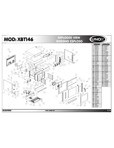 Pièces détachées UNOX XBT146 Annee 2005 - UNOX XBT146 - Annee 2005 - Unox