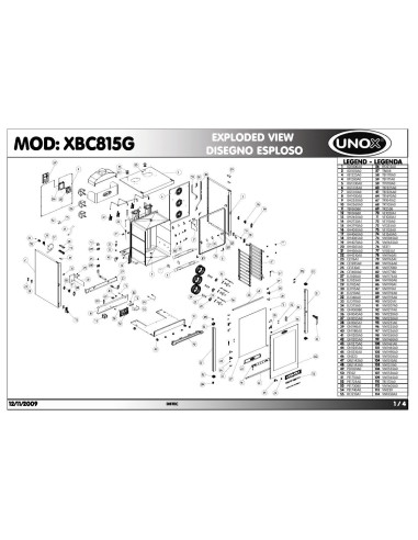 Pièces détachées UNOX XBC815G Annee 2009 - UNOX XBC815G - Annee 2009 - Unox