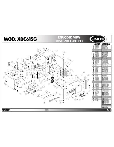 Pièces détachées UNOX XBC615G Annee 2009 - UNOX XBC615G - Annee 2009 - Unox