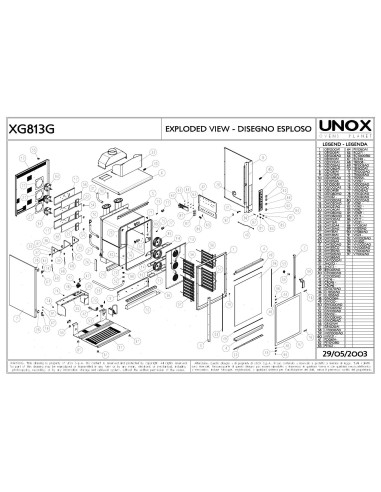 Pièces détachées UNOX XG813G Annee 2003 - UNOX XG813G - Annee 2003 - Unox