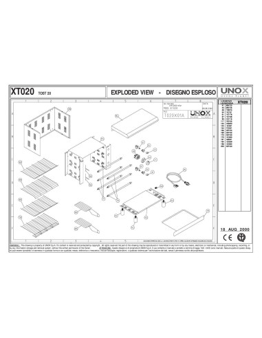 Pièces détachées UNOX XT020 Annee 2000 - UNOX XT020 - Annee 2000 - Unox