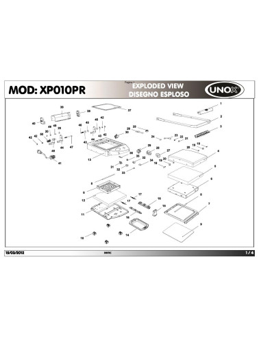 Pièces détachées UNOX XP010PR Annee 2012 - UNOX XP010PR - Annee 2012 - Unox