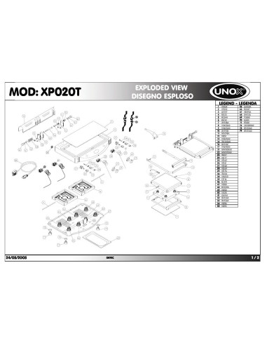 Pièces détachées UNOX XP020T Annee 2005 - UNOX XP020T - Annee 2005 - Unox