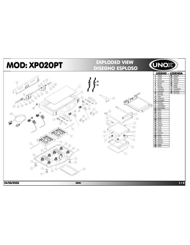 Pièces détachées UNOX XP020PT Annee 2005 - UNOX XP020PT - Annee 2005 - Unox