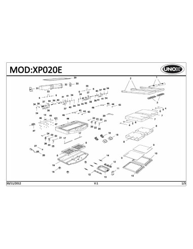 Pièces détachées UNOX XP020E Annee 2012 - UNOX XP020E - Annee 2012 - Unox