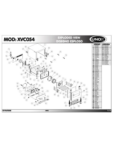 Pièces détachées UNOX XVC054 Annee 2008 - UNOX XVC054 - Annee 2008 - Unox
