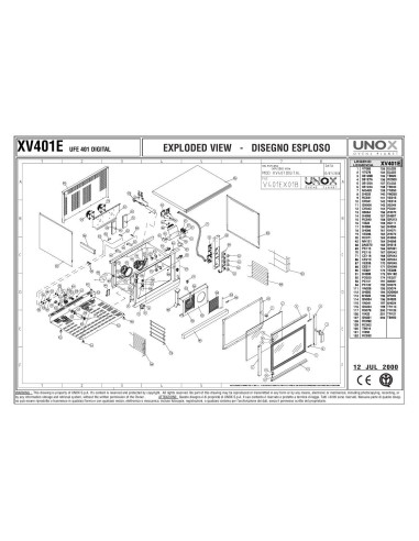 Pièces détachées UNOX XV401E Annee 2000 - UNOX XV401E - Annee 2000 - Unox