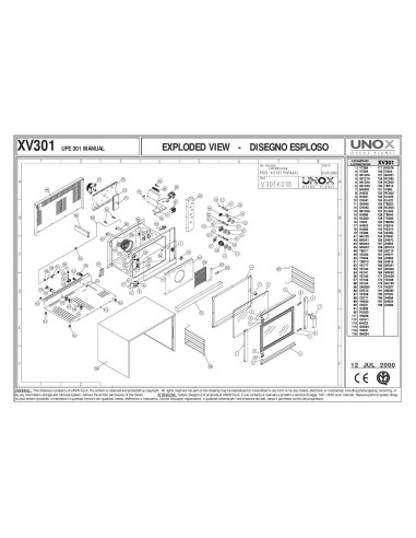 Pièces détachées UNOX XV301 Annee 2000 - UNOX XV301 - Annee 2000 - Unox