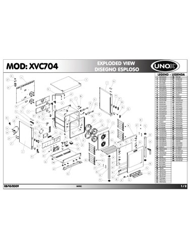 Pièces détachées UNOX XVC704 Annee 2009 - UNOX XVC704 - Annee 2009 - Unox