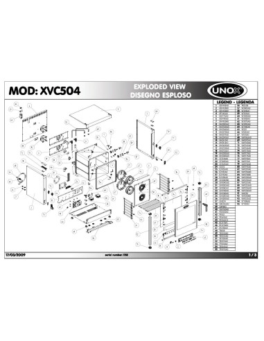 Pièces détachées UNOX XVC504 Annee 2009 - UNOX XVC504 - Annee 2009 - Unox