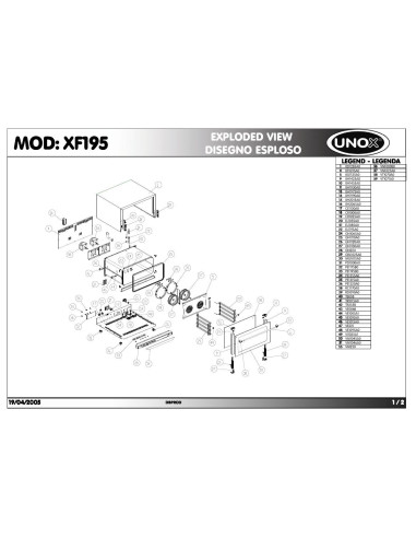 Pièces détachées UNOX XF195 Annee 2005 - UNOX XF195 - Annee 2005 - Unox