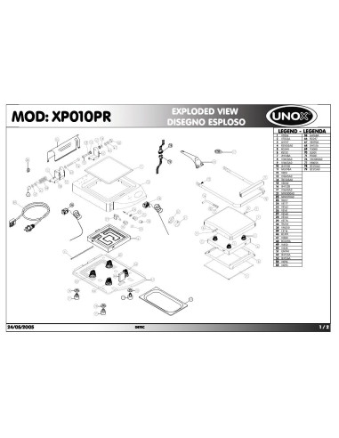 Pièces détachées UNOX XP010PR Annee 2005 - UNOX XP010PR - Annee 2005 - Unox