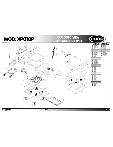 Pièces détachées UNOX XP010P Annee 2005 - UNOX XP010P - Annee 2005 - Unox