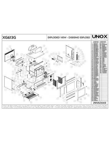 Pièces détachées UNOX XG613G Annee 2003 - UNOX XG613G - Annee 2003 - Unox