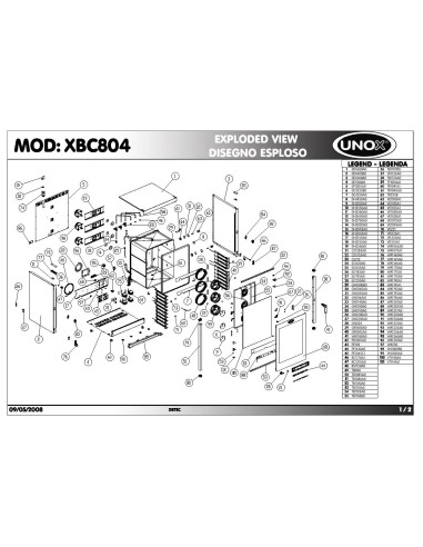 Pièces détachées UNOX XBC804 Annee 2008 - UNOX XBC804 - Annee 2008 - Unox