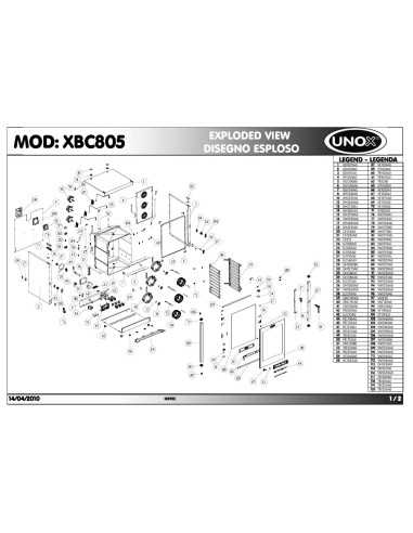 Pièces détachées UNOX XBC805 Annee 2010 - UNOX XBC805 - Annee 2010 - Unox