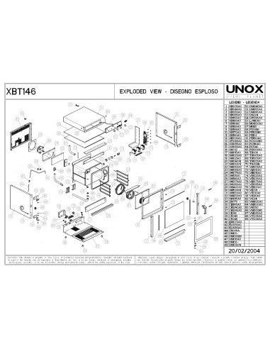 Pièces détachées UNOX XBT146 Annee 2004 - UNOX XBT146 - Annee 2004 - Unox