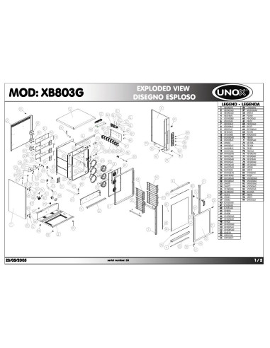 Pièces détachées UNOX XB803G Annee 2005 - UNOX XB803G - Annee 2005 - Unox