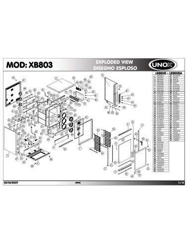 Pièces détachées UNOX XB803 Annee 2007 - UNOX XB803 - Annee 2007 - Unox