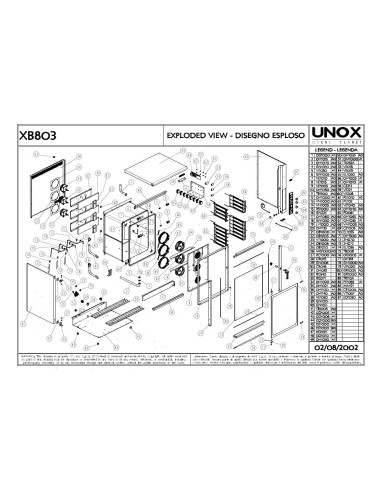 Pièces détachées UNOX XB803 Annee 2002 - UNOX XB803 - Annee 2002 - Unox