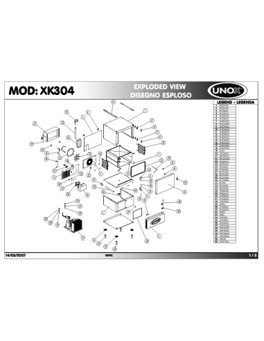 Pièces détachées UNOX XK304 Annee 2007 - UNOX XK304 - Annee 2007 - Unox