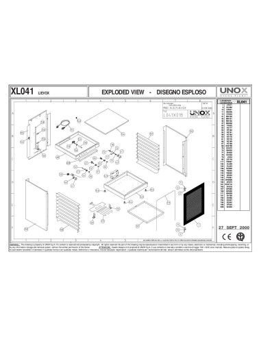 Pièces détachées UNOX XL041 Annee 2000 - UNOX XL041 - Annee 2000 - Unox