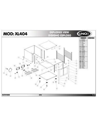 Pièces détachées UNOX XL404 Annee 2008 - UNOX XL404 - Annee 2008 - Unox