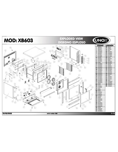 Pièces détachées UNOX XB603 Annee 2005 - UNOX XB603 - Annee 2005 - Unox