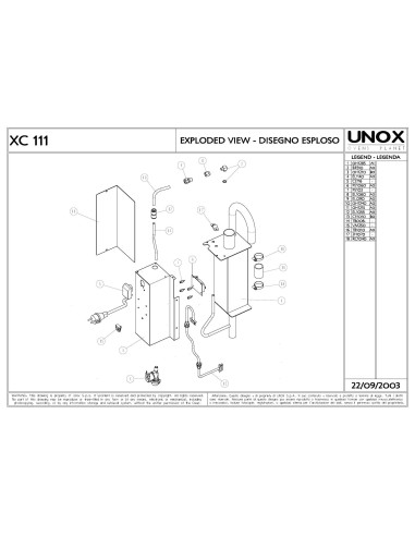 Pièces détachées UNOX XC111 Annee 2003 - UNOX XC111 - Annee 2003 - Unox