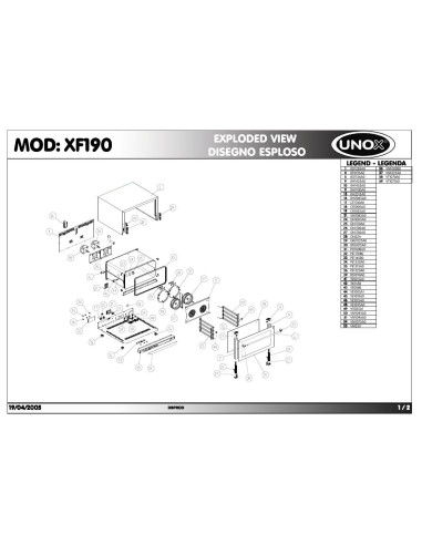 Pièces détachées UNOX XF190 Annee 2005 - UNOX XF190 - Annee 2005 - Unox