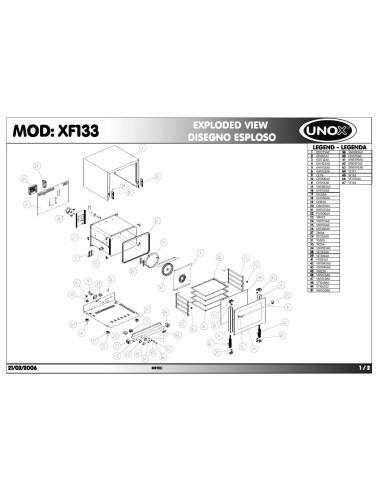 Pièces détachées UNOX XF133 Annee 2006 - UNOX XF133 - Annee 2006 - Unox