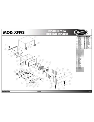 Pièces détachées UNOX XF193 Annee 2006 - UNOX XF193 - Annee 2006 - Unox