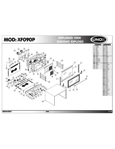 Pièces détachées UNOX XF090P Annee 2007 - UNOX XF090P - Annee 2007 - Unox
