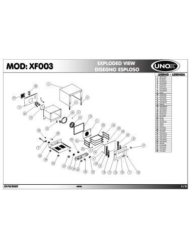Pièces détachées UNOX XF003 Annee 2007 - UNOX XF003 - Annee 2007 - Unox