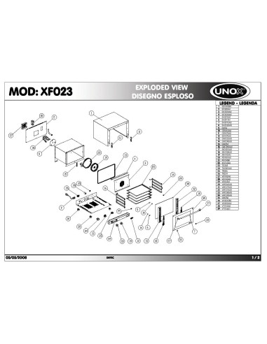 Pièces détachées UNOX XF023 Annee 2008 - UNOX XF023 - Annee 2008 - Unox