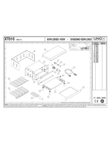 Pièces détachées UNOX XT010 Annee 2000 - UNOX XT010 - Annee 2000 - Unox