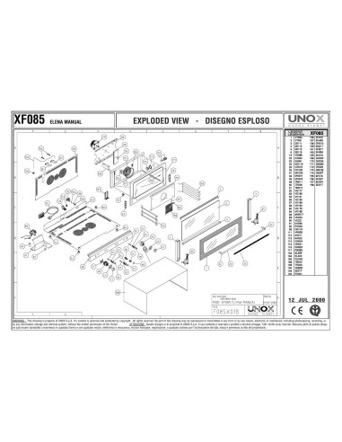 Pièces détachées UNOX XF085 Annee 2000 - UNOX XF085 - Annee 2000 - Unox