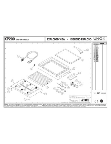 Pièces détachées UNOX XP200 Annee 2000 - UNOX XP200 - Annee 2000 - Unox