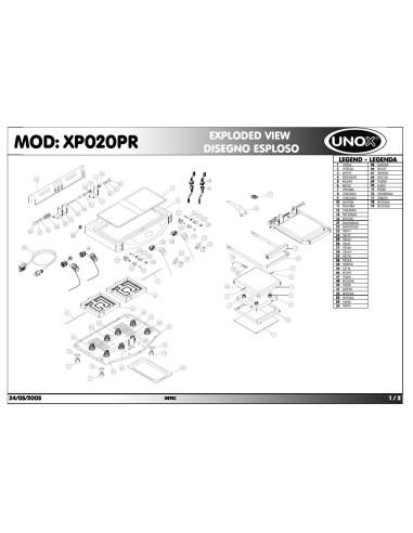 Pièces détachées UNOX XP020PR Annee 2005 - UNOX XP020PR - Annee 2005 - Unox