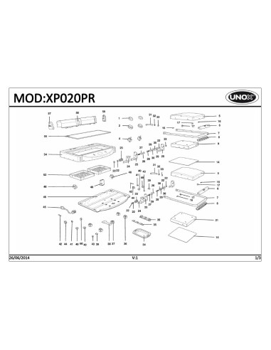 Pièces détachées UNOX XP020PR Annee 2014 - UNOX XP020PR - Annee 2014 - Unox