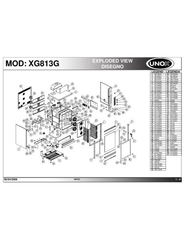 Pièces détachées UNOX XG813G Annee 2006 - UNOX XG813G - Annee 2006 - Unox