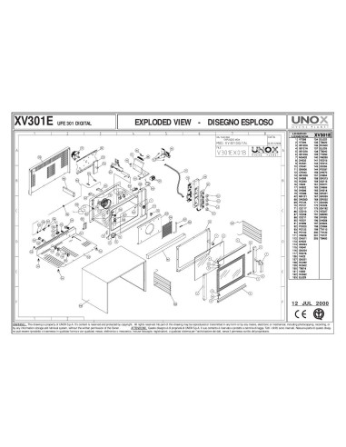 Pièces détachées UNOX XV301E Annee 2000 - UNOX XV301E - Annee 2000 - Unox