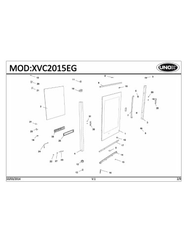 Pièces détachées UNOX XVC2015EG Annee 2014 - UNOX XVC2015EG - Annee 2014 - Unox