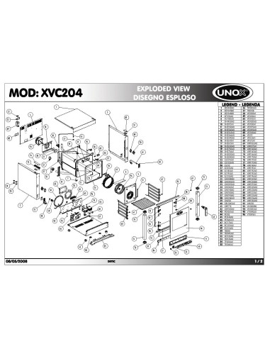 Pièces détachées UNOX XVC204 Annee 2008 - UNOX XVC204 - Annee 2008 - Unox