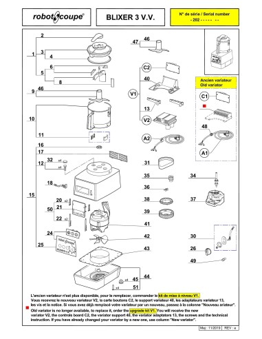 Pièces détachées pour Blixer Blixer 3 V.V. - Robot Coupe 