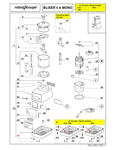 Pièces détachées pour Blixer Blixer 4A - 3000 - Robot Coupe 