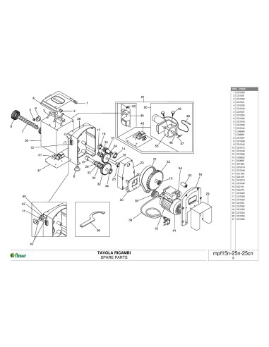 Pièces détachées Machine de pâtes fraîches MPF2.5N - Fimar 