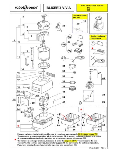 Pièces détachées pour Blixer Blixer 4 V.V. A - Robot Coupe 